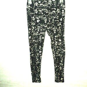 LuLaRoe Leggings Skeletons Halloween One Size Dark Pine Green (2-10) Stretchy